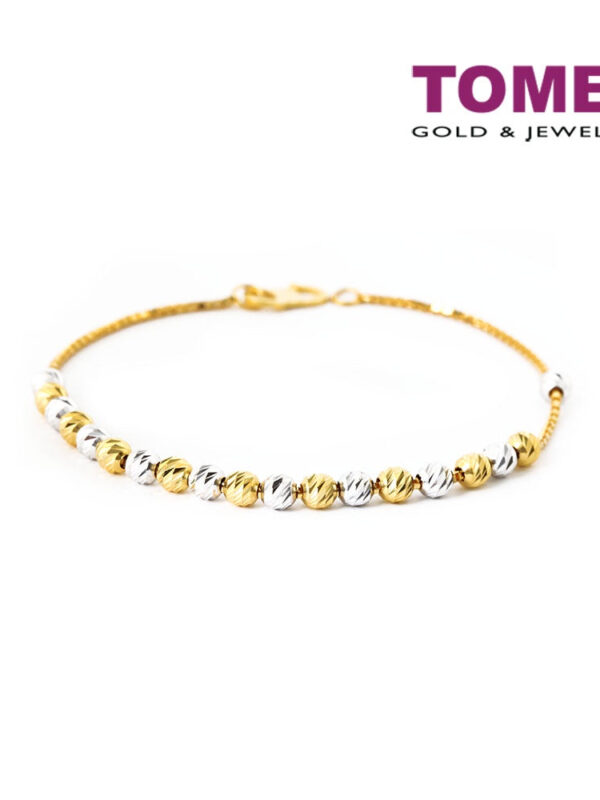 Tomei Caparisoned in Bonny Spheres Bracelet, Yellow Gold 916