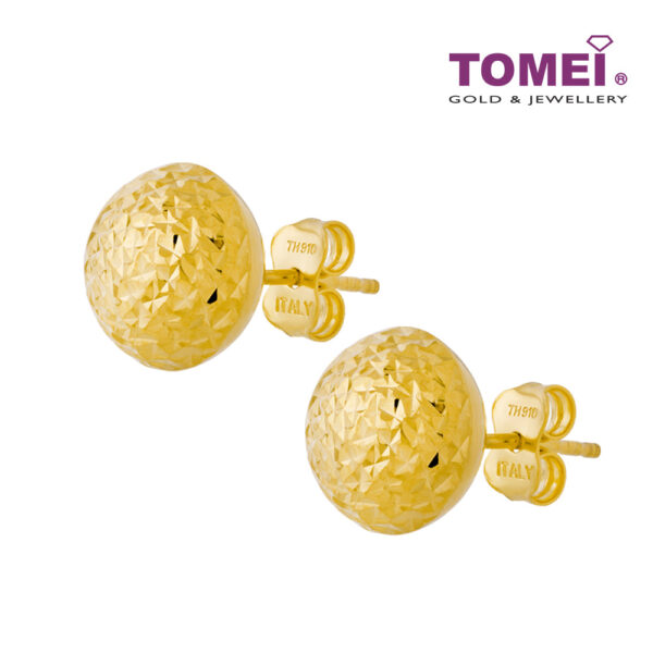 TOMEI Lusso Italia Round Earrings, Yellow Gold 916