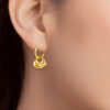 TOMEI Lusso Italia Chunky Heart Hoop Earrings, Yellow Gold 916