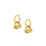 TOMEI Lusso Italia Chunky Heart Hoop Earrings, Yellow Gold 916