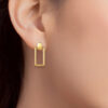 TOMEI Lusso Italia Rectangular Hoop Earrings, Yellow Gold 916