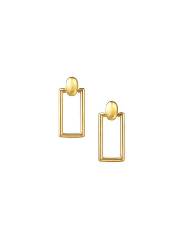 TOMEI Lusso Italia Rectangular Hoop Earrings, Yellow Gold 916