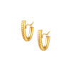 TOMEI Lusso Italia Half Hoop Lasered Earrings, Yellow Gold 916