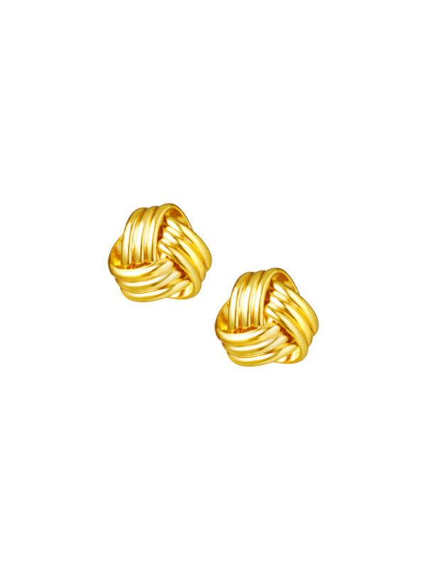 TOMEI Lusso Italia Ribbed Knotted Earrings, Yellow Gold 916