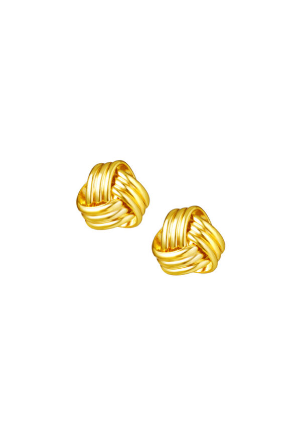 TOMEI Lusso Italia Ribbed Knotted Earrings, Yellow Gold 916