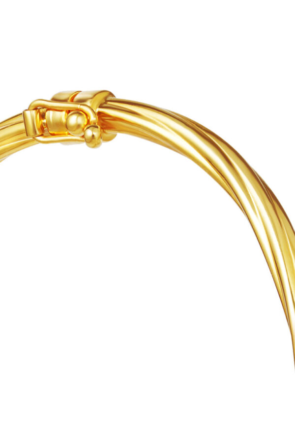 TOMEI Lusso Italia Minimalist Twisted Bangle, Yellow Gold 916