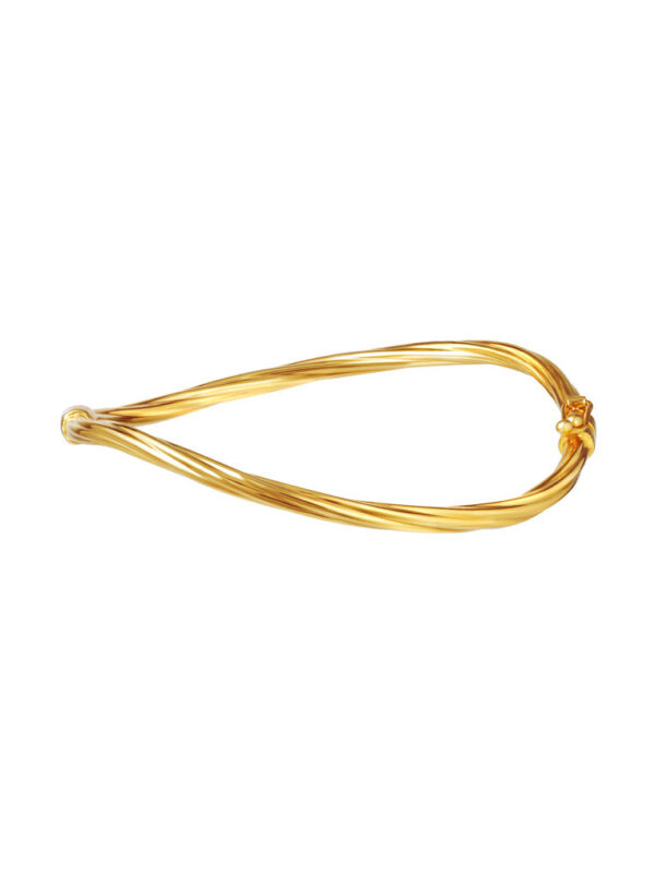 TOMEI Lusso Italia Minimalist Twisted Bangle, Yellow Gold 916