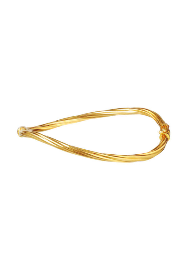 TOMEI Lusso Italia Minimalist Twisted Bangle, Yellow Gold 916