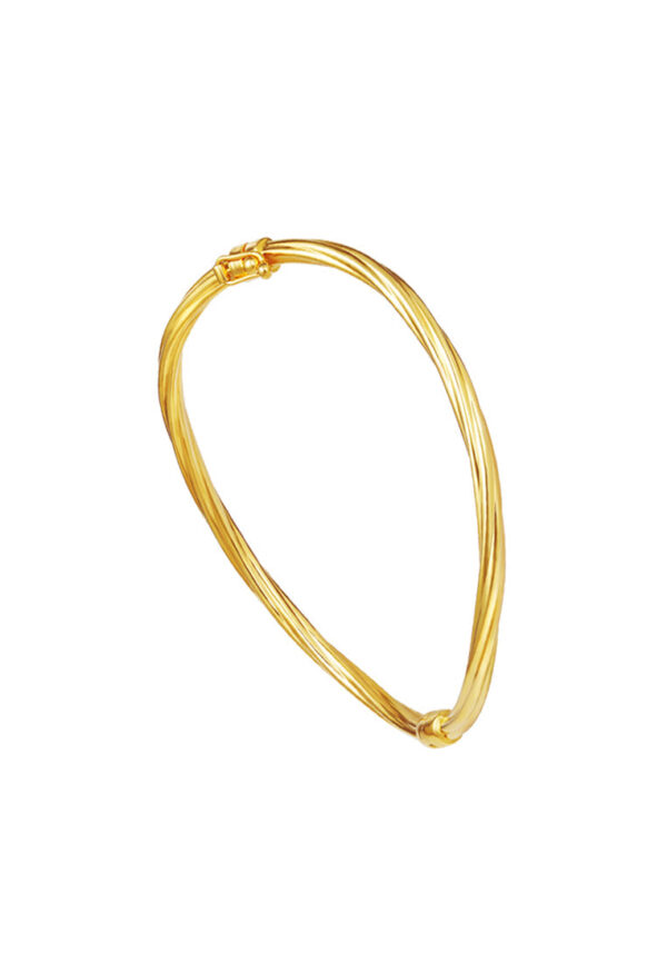 TOMEI Lusso Italia Minimalist Twisted Bangle, Yellow Gold 916