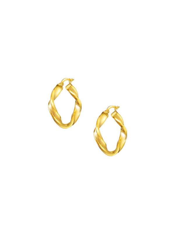 TOMEI Lusso Italia Twisted Hoop Earrings, Yellow Gold 916
