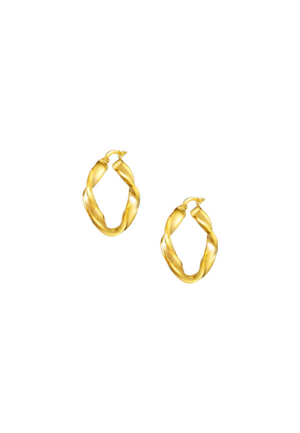 TOMEI Lusso Italia Twisted Hoop Earrings, Yellow Gold 916