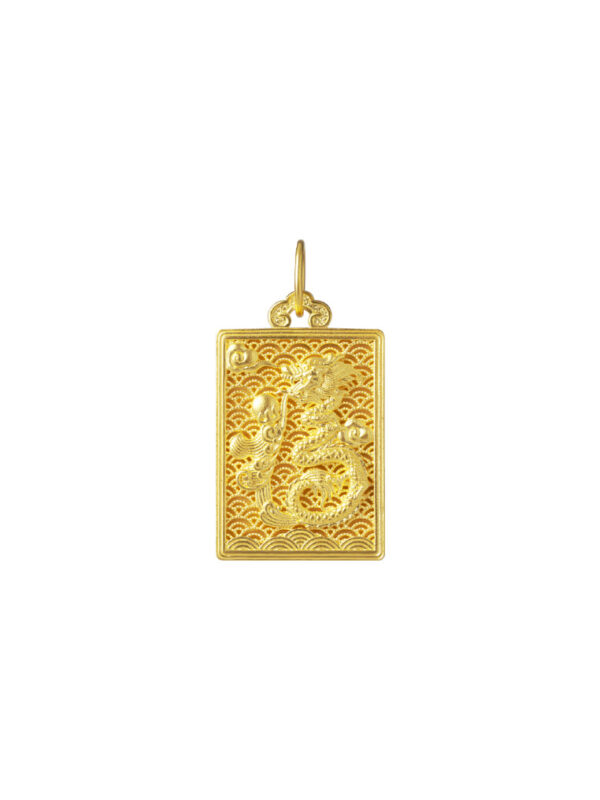 TOMEI Dragon Pendant, Yellow Gold 999
