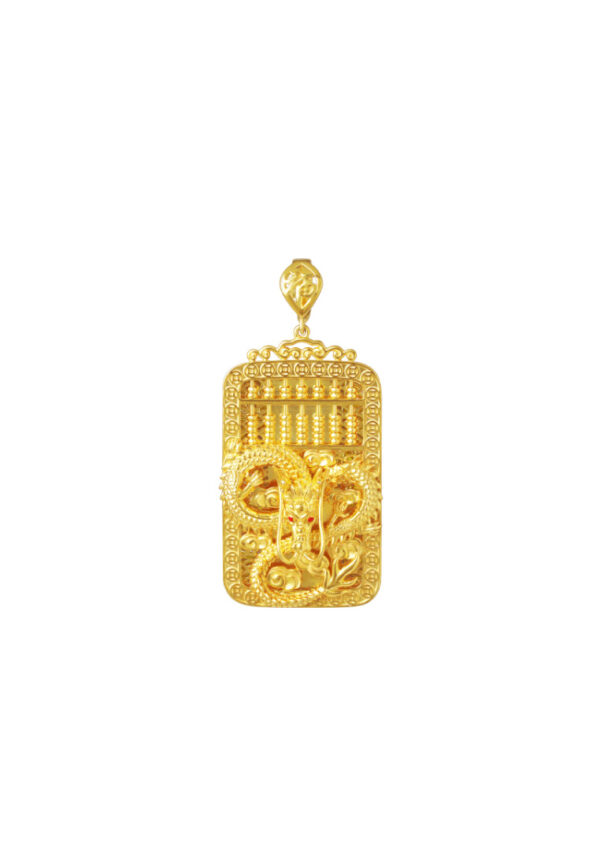 TOMEI Dragon Abacus Pendant, Yellow Gold 916