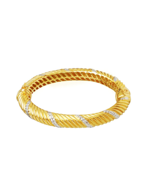 TOMEI Dual-Tone Bangle, Yellow Gold 916