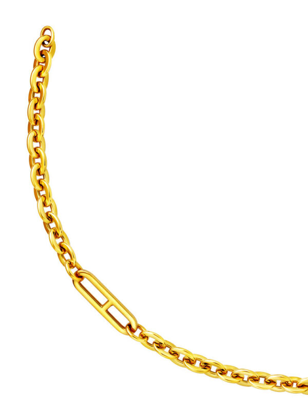 TOMEI Lusso Italia Split Link Tiny Chain Bracelet, Yellow Gold 916