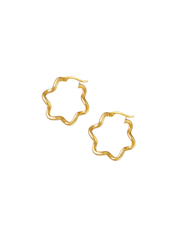 TOMEI Lusso Italia Minimalist Wavy Hoop Earrings, Yellow Gold 916