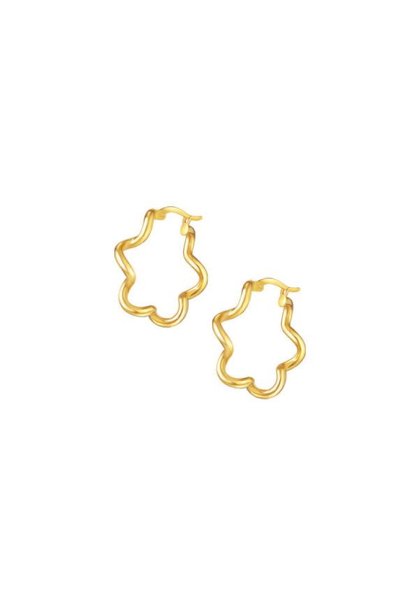 TOMEI Lusso Italia Minimalist Wavy Hoop Earrings, Yellow Gold 916
