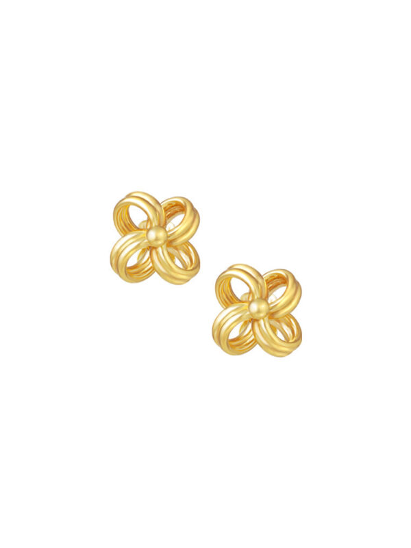 TOMEI Lusso Italia Knotted Flower Earrings, Yellow Gold 916