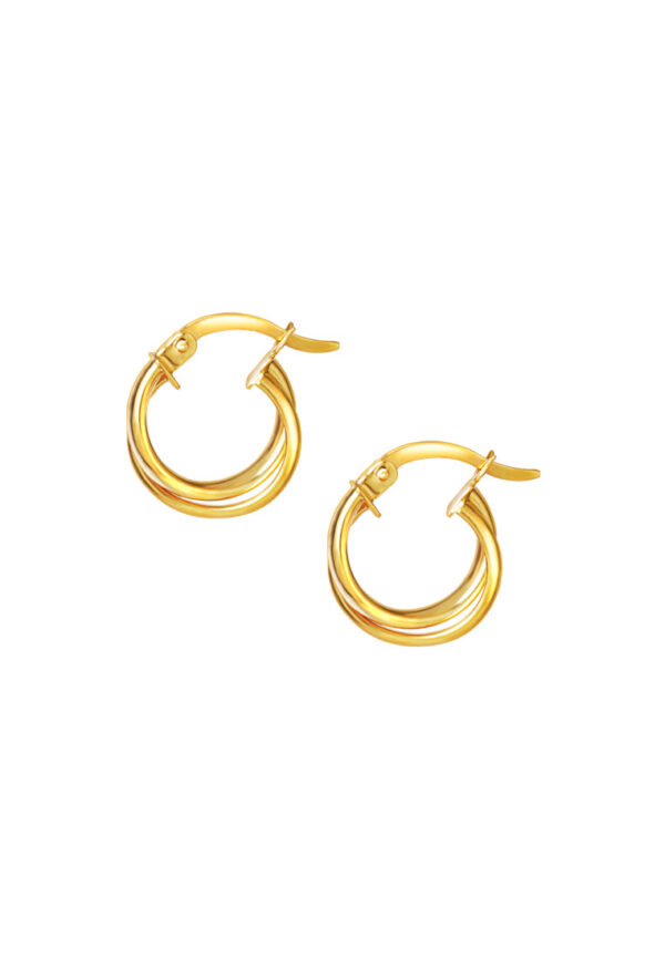 TOMEI Lusso Italia Overlapping Hoop Earrings, Yellow Gold 916