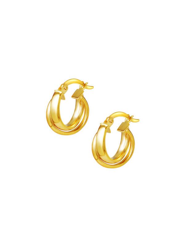 TOMEI Lusso Italia Overlapping Hoop Earrings, Yellow Gold 916