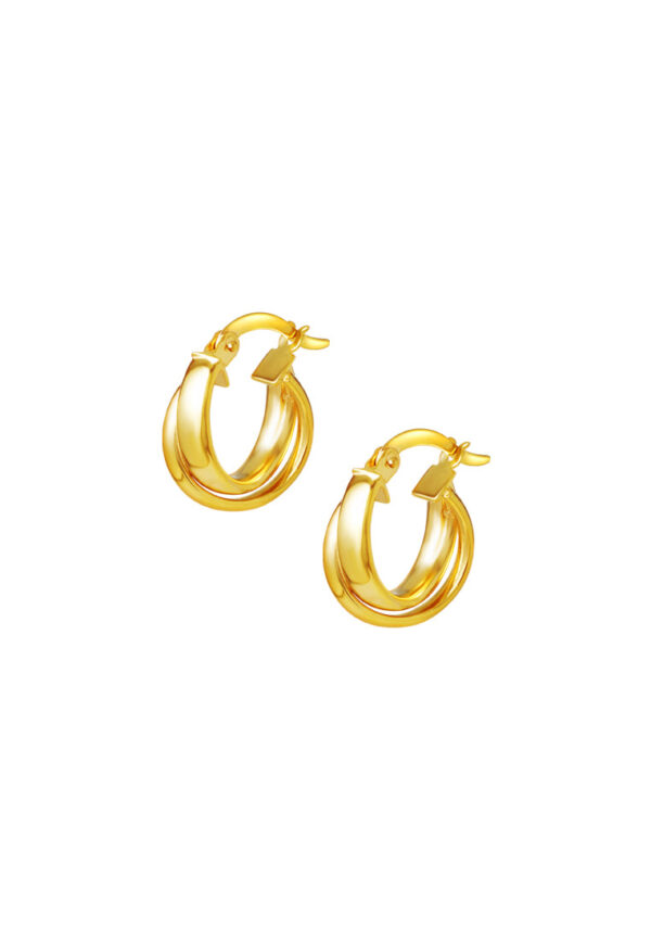 TOMEI Lusso Italia Overlapping Hoop Earrings, Yellow Gold 916