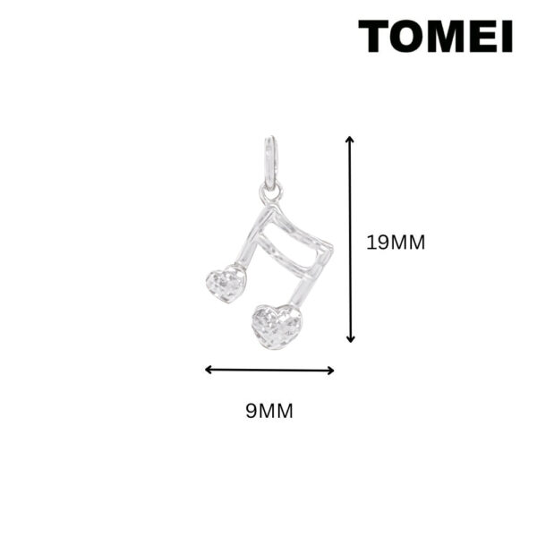 TOMEI Music Note Pendant, White Gold 585