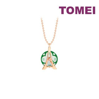 TOMEI Je t'aime Revolving Love Eiffel Tower Diamond Necklace 为爱钻动套链, Rose Gold 750