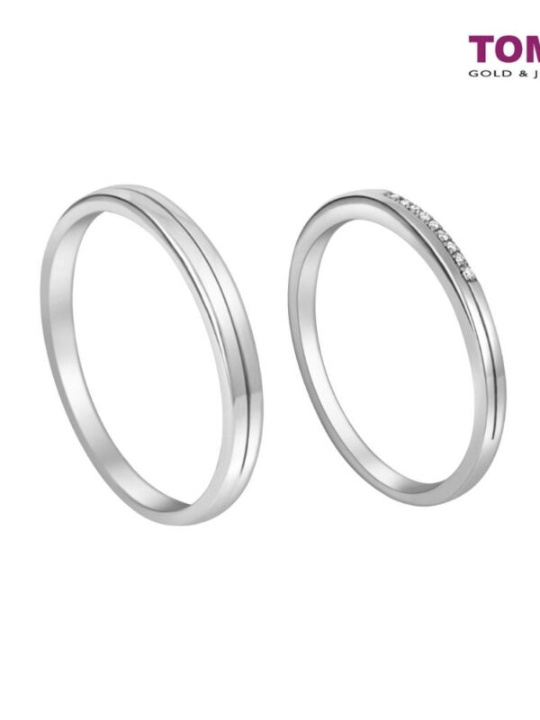 Eternal Love Couple Rings | Tomei 375 (9K) White Gold (EBK-R4429/R4430)