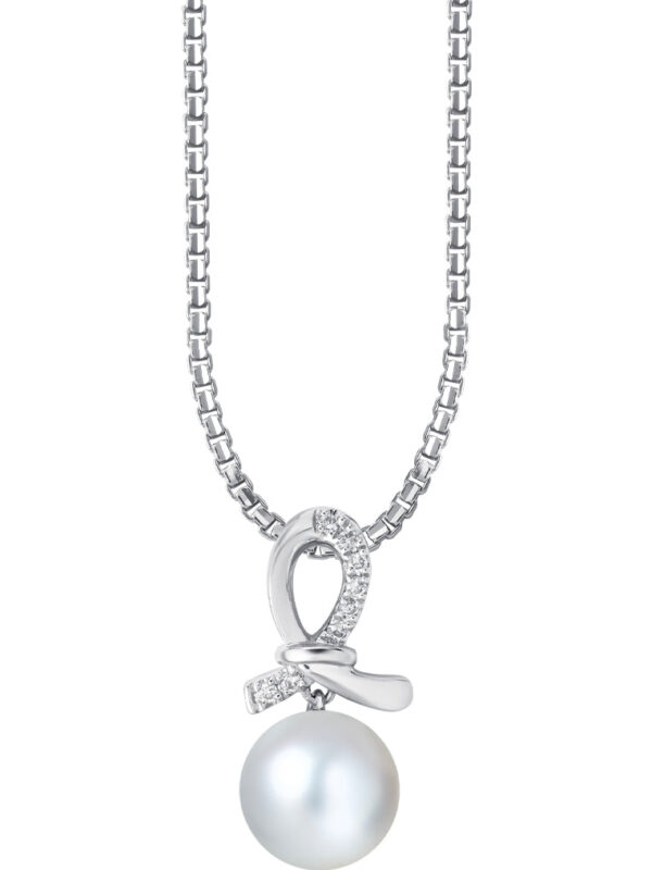 TOMEI Pearl Pendant Set, White Gold 585