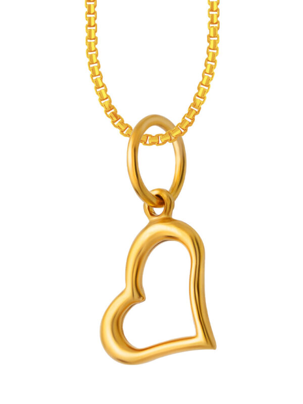 TOMEI Open Heart Dangling Pendant, Yellow Gold 916