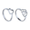 TOMEI Entwined Heart Stackable Diamond Ring, White Gold 375