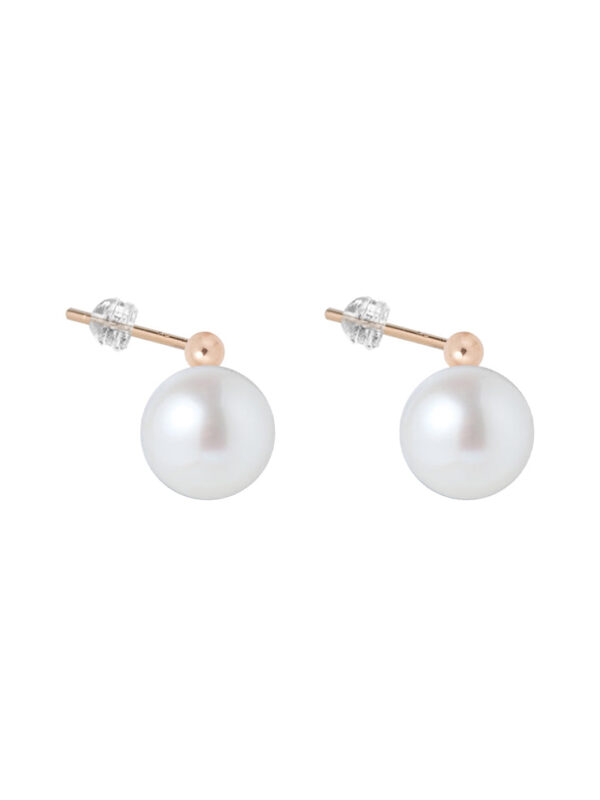 TOMEI Pearlfect Love Bead Earrings, Rose Gold 750