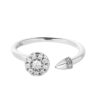 TOMEI Diamond Open Ring, White Gold 375