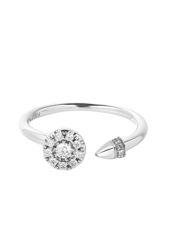TOMEI Diamond Open Ring, White Gold 375