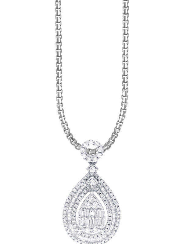 TOMEI Koleksi Gardenia Diamond Pendant, White Gold 750