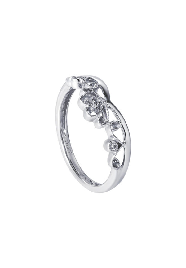 TOMEI Crown Of Grace Diamond Ring, White Gold 375