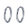 TOMEI Laser Loop Earrings, White Gold 585