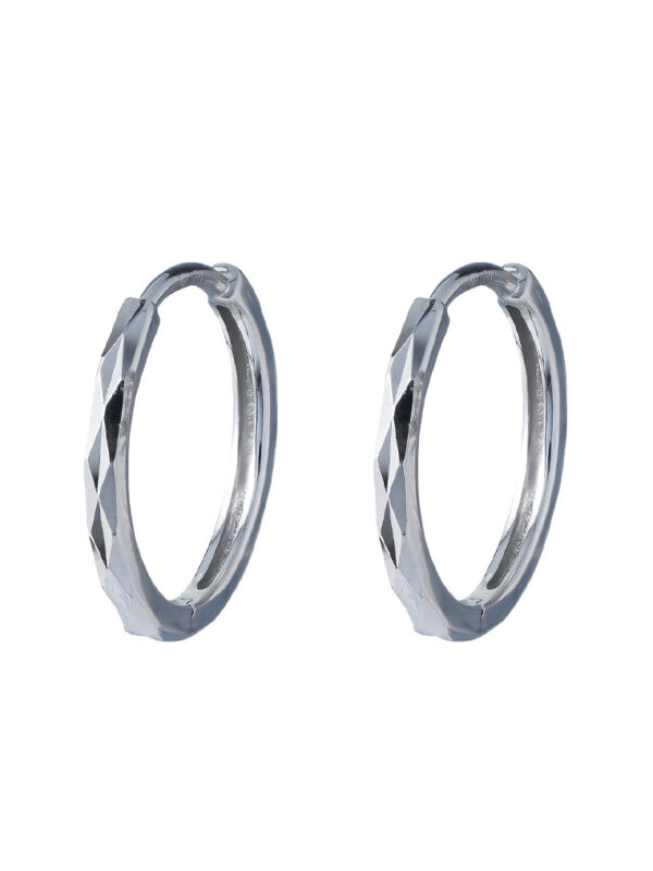 TOMEI Laser Loop Earrings, White Gold 585
