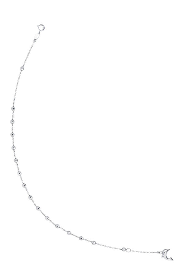 TOMEI Dolphin Anklet, White Gold 585