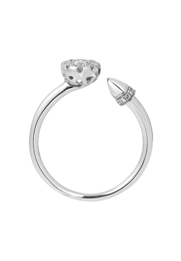 TOMEI Diamond Open Ring, White Gold 375
