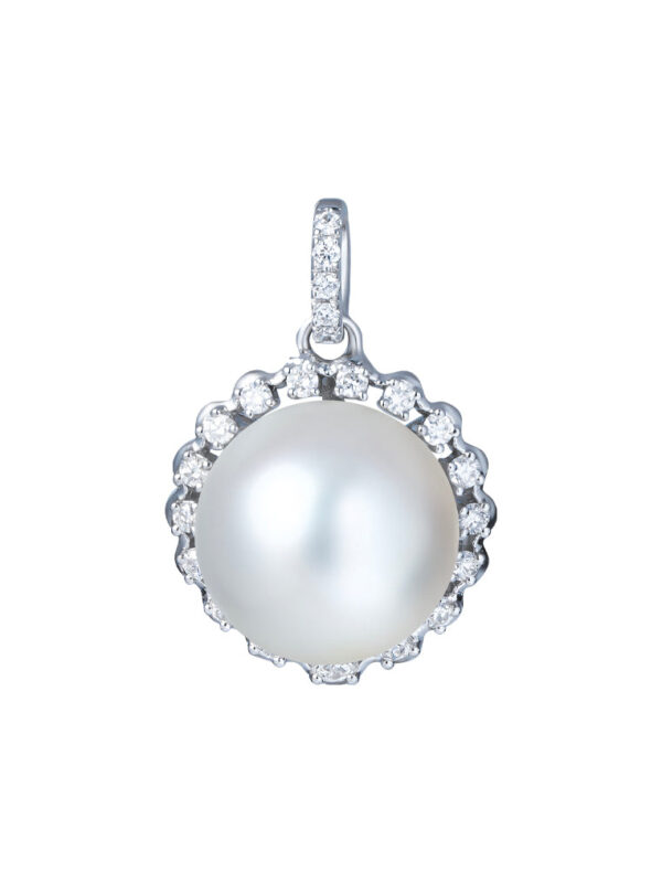 TOMEI Pearl Pendant, White Gold 750