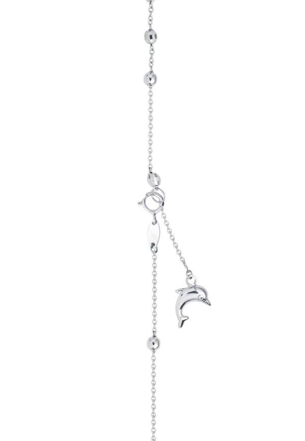 TOMEI Dolphin Anklet, White Gold 585