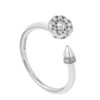 TOMEI Diamond Open Ring, White Gold 375