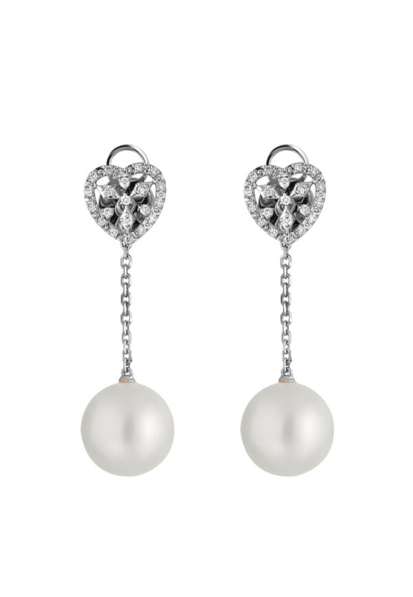 TOMEI Precious Pearl Earrings, White Gold 750 (E2159)