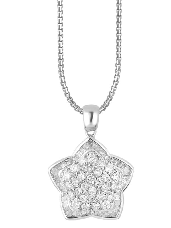TOMEI Elegant Star Diamond Pendant, White Gold 750 (DP0005263)