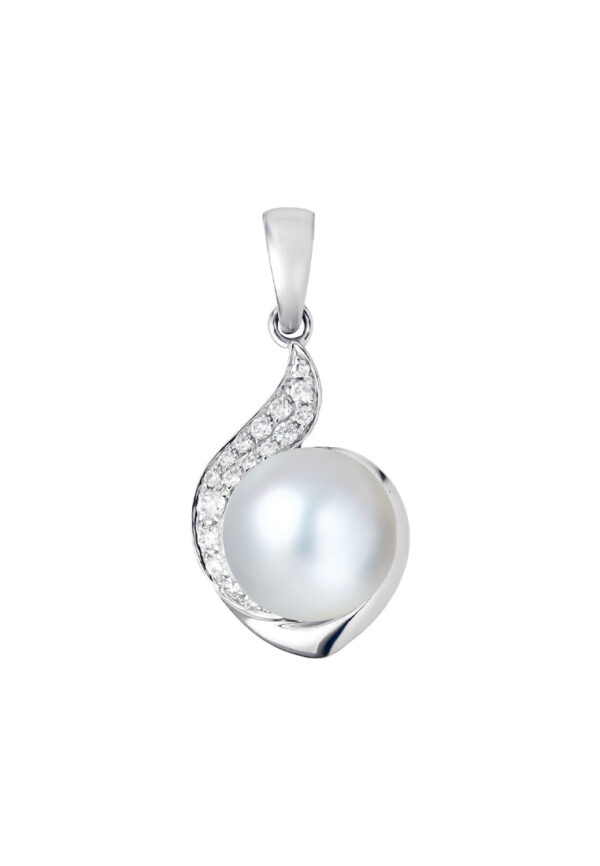 TOMEI Pearl Pendant Set, White Gold 585
