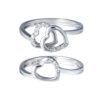 TOMEI Entwined Heart Stackable Diamond Ring, White Gold 375