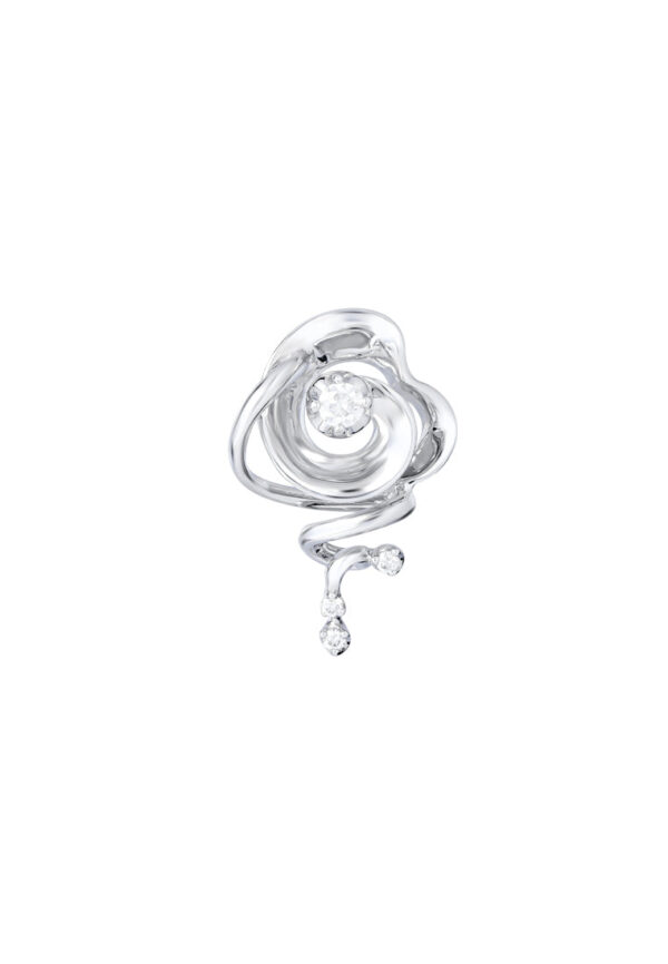 TOMEI Petal Inspired Diamond Pendant, White Gold 375