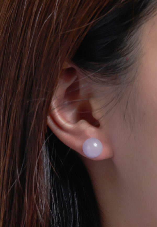 TOMEI Classic Round Jade Earrings, White Gold 750