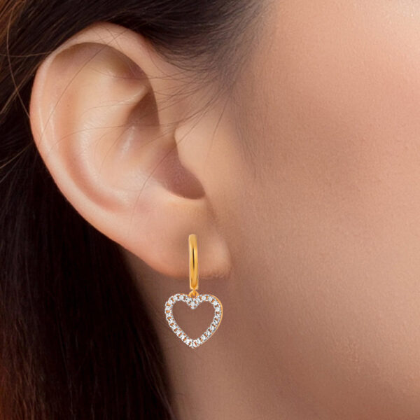 TOMEI Dual-Tone Open Heart Earrings, Yellow Gold 916